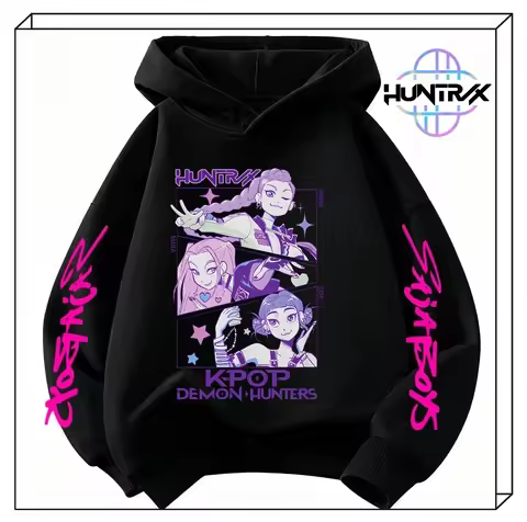 Children's HUNTRIX K-POP Devil Hunter Hoodie RUMI MIRA ZOEY Anime Pattern Printed Top
