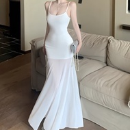 2-strap fishtail mesh dress, simple and elegant fashion for going out, going to the beach, going to 