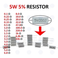 5W Cement Resistor Wirewound 0.1 Ohm ~ 33k Ohm ± 5%