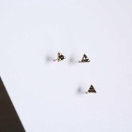 Goldtutu 9k Gold Triangle Geometric Crystal Earrings