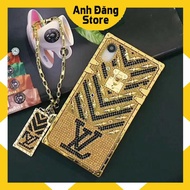 LV gold-plated stone case for iPhone 6/6sPlus, iPhone 6/6s, iPhone 7/7Plus, iPhone 8/8plus, iPhone X