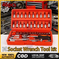 46Pcs Chrome Vanadium Socket Set - Ratchet Spanner Wrench Tool Box with Case