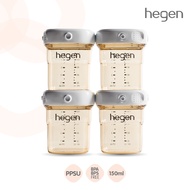 Hegen Breast Milk Storage 5oz/150ml (แพ็ค 4 ชิ้น) ขวดเก็บน้ำนม ฝาสีขาว