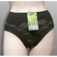 SKIP Four Seasons Weaving Boutique ** 90% Black Bamboo Charcoal Women's Mid-Waist Briefs ** #Bamboo 