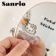 1PC Sanrio Cute Metal Stickers Desktop Phone Mirror Decorative Sticker MyMelody HelloKitty Kuromi Cinnamoroll Waterproof Silver Line Sticker