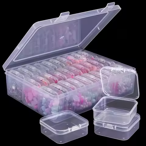 15/20/30/45 Grids Clear Plastic Storage Box Stackable Portable Jewelry Bead Holiday Craft Organizer