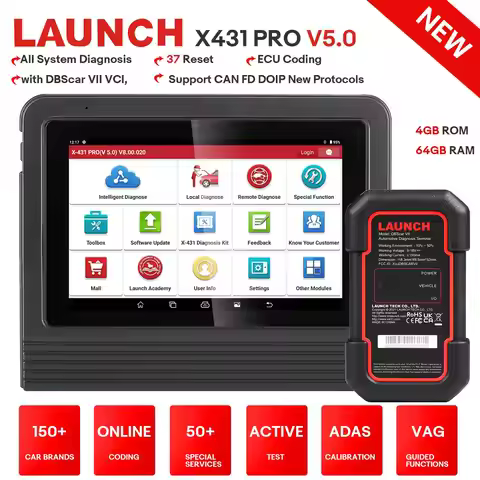 LAUNCH X431 V Pro 5.0 Elite 2025 New Gen. OEM Bluetooth Bidirectional Scan Tool with/Can Fd Doip,Sam