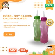 PUTIH Dot Silicon Bottle - White - 1Liter Dot Silicon Bottle - For Dacron And Sheep - 1Liter Dot Silicon Bottle - For Animal Children - Size 1Liter