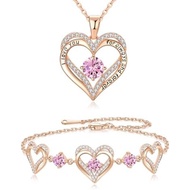 Birthstone  Set for Her, Sterling Silver Valentine's Anniversary Birthday Gift for Wife Girlfriend