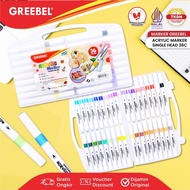 GREEBEL Single Head Acrylic Marker (36 Colors) Colored Marker/ Sketch Marker/ Colorful Marker Set Ac