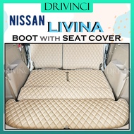 Nissan Grand Livina Car Boot Liner with Seat Cover Cargo Boot Mat Carpet Leather Customized Rear Back Seat Cover