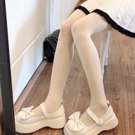 120D白丝袜女春秋薄款纯欲JK袜lolita感黑丝防勾丝奶白色连裤袜120D White Silk Stockings Women's Spring and Autumn Thin Pure Jji