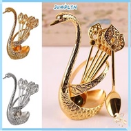 JUMPLYN Swan Spoons, Stirring Mixing Creative Swan Base Stand Spoons, Table Decoration Elegant with 