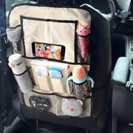 1pc Car Seat Back Storage Bag, Multi-Functional Black Hanging Organizer For Tablet, Snacks, Cups, To