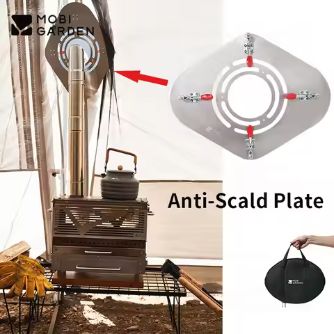 MOBI GARDEN Firewood Stove Accessories Anti-Scald Net 750g Lightweight Stainless Steel Plate Outdoor