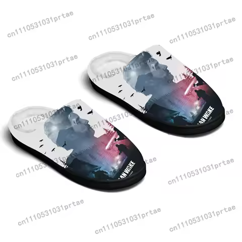 Alan Wake2 Home Cotton Slippers Mens Womens Bedroom Keep Warm Cotton Slippers SPA Slipper Custom Sli