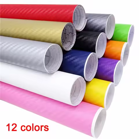 127cmX10cm Car Sticker 3D Carbon Fiber Vinyl Car Wrap Sheet Roll Film Motorcycle Car Styling Black W