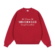 Áo sweater nữ trơn form boxy 1924 Miucho cổ tròn vải nỉ bông 350 GSM dày dặn in basic