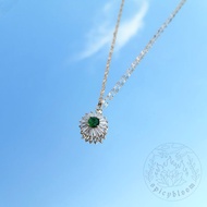 Green Daisy Pendant Titanium Stainless steel Necklace || Anti Rust Daisy Pendant Necklace