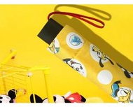 【DISNEY 授權商品】台中倉儲 迪士尼狂歡派對(黃)-三折黑膠傘