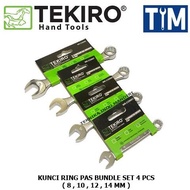 TEKIRO PAKETAN 4 PCS Kunci Ring Pas 8 , 10 , 12 , 14 MM