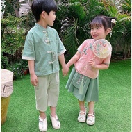 【1-13 Years】Baby Girls CNY Cheongsam Dress Kids Baju Budak Perempuan Boys and Girls CNY Traditional 