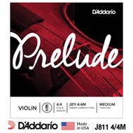 DAddario® Prelude J811 4/4M สายไวโอลิน แบบแยก สาย E / สาย 1 ของแท้ 100% (Violin String Medium Tensi