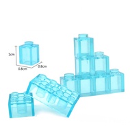 DIY Classic Building Blocks Parts Transparent Blue Clear Figures Bricks Educational Creative Toys fo