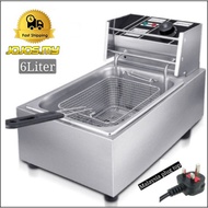 6L 2.5kw TANK ELECTRIC DEEP FRYER COMMERCIAL Dapur Periuk Kuali Elektrik  Ayam Goreng Kentang Goreng
