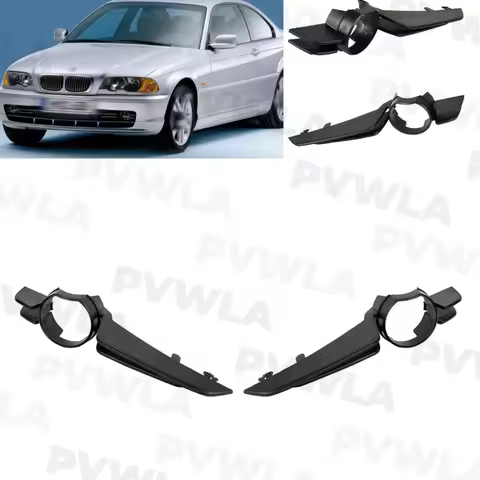 Pair Left + Right Side Fog Light Lamp Grille Cover Frame For BMW E46/2D 318ci 320ci 323ci 325ci 330c