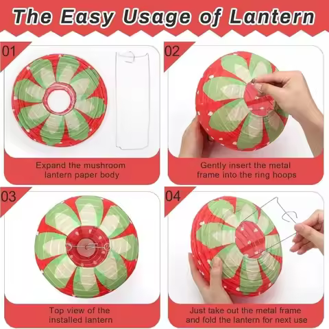 3PCS Pink Red Color 3D Strawberry Lantern Strawberry Shape 3D Design Paper Lantern Hanging Pendant H