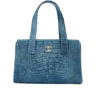 Chanel Denim Matte Alligator Tote Silver Hardware, 2006-08