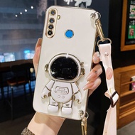 AnDyH Long Lanyard Casing For OPPO Realme 5 5i 6i 5S C3 Phone Case OPPO Realme XT Cute Astronaut Desk Holder Case