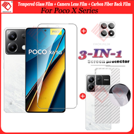 (3 in 1)For POCO X6 Pro 5G สำหรับ POCO X4 Pro POCO X4 GT X3 NFC X3 Pro ฟิล์มกระจกนิรภัย Tempered Gla