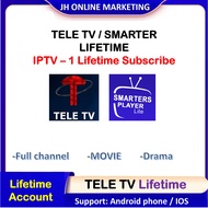 TELE-TV TeleTV Lifetime IPTV application can use in Android Phone / TV / Projector/IOS