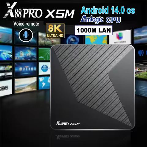 X88 PRO X5M Android 14 TV Box HD 8k 2.4G 5G Wifi6 BT5.0 1000M Lan 3D Amlogic S905X5M & S905A