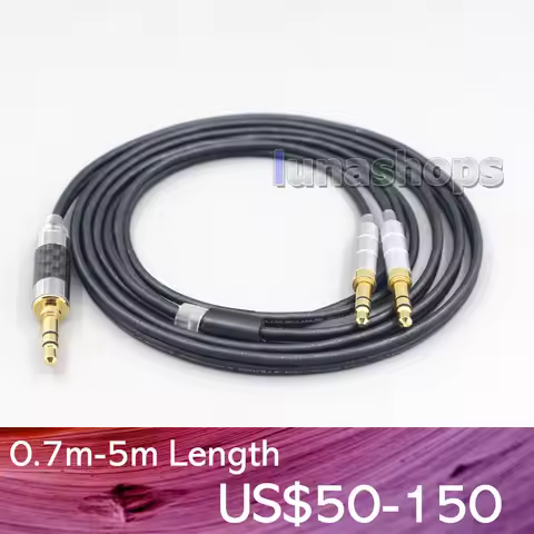 LN007136 Black 99% Pure PCOCC Earphone Cable For Hifiman Sundara Ananda HE1000se he1000v2 HE6se he40