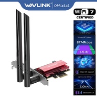 WAVLINK 2024 New BE8800 WiFi 7 PCIe Network Card, Tri-Band BE200 Wireless Adapter with Bluetooth 5.4