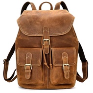 Genuine Leather Men's Backpack - Crazy Horse Genuine Leather Backpack