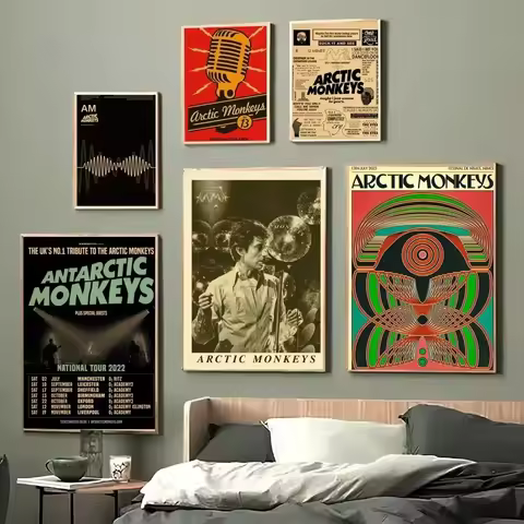 A-Arctic Monkeys Alex Turner Retro Poster Paper Print Home Bedroom Entrance Bar Cafe Art Painting De