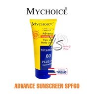 MY CHOICE ADVANCE SUNSCREEN SPF60 150ml - MYCHOICE SUN BLOCK FACE AND BODY LOTION - ORIGINAL THAILAN