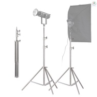 2M/79in Adjustable Metal Tripod Light Stand with 1/4in Screw Stainless Steel 2 Sections Adjustable 3