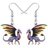 Anting-anting Naga Barat Akrilik Jatuh Menjuntai untuk Wanita Fantasi Haiwan Aksesori Pesona Hadiah 