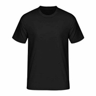 T-Shirt hitam kosong/ kolar bulat/cotton