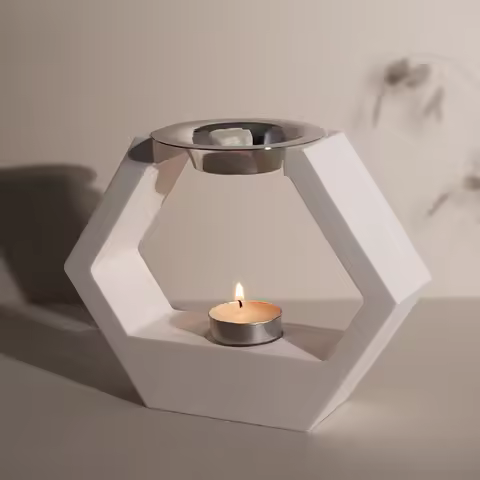 DIY Candlestick Silicone Mold Gypsum Cement Aromatherapy Furnace Mold Geometric Shape Diffuser Handm