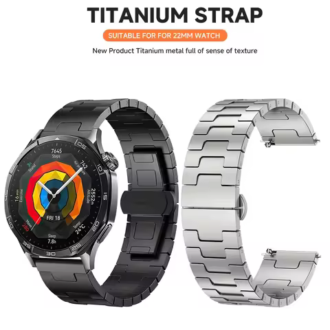 22mm Titanium Band for Huawei Watch 4 4 Pro GT3 GT4 GT5 Pro Luxury Real Titanium Bracelet for Amazfi