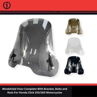 Motors Windshield Top1 Visor Complete Set For Honda Click 150/160 Motorcycle #5622