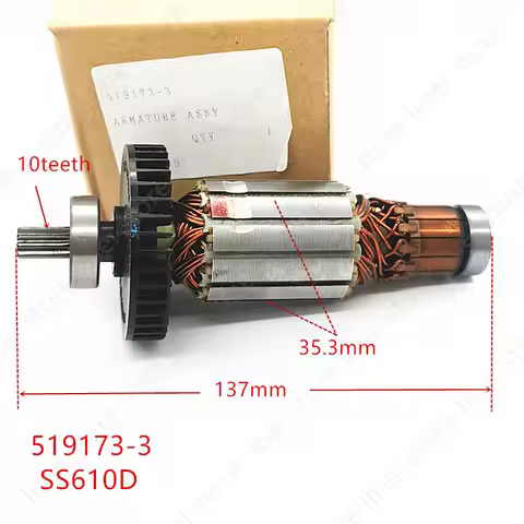Armature Rotor ASSY 519173-3 Replace for MAKITA DSS610RFE SS610D BSS610RFE DSS610RMJ BSS610SFE BSS61
