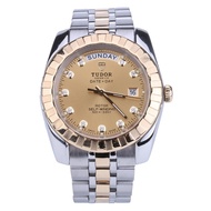 Tudor/men's Watch 23013-62113 Gold Date Week Display Automatic Mechanical Watch Men's Watch