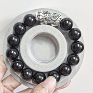 父親節禮物 足銀S999純銀空心貔貅招財納福配飾注黑手串手鏈◾注黑復古泰銀做舊型格個性❌不議價💰💰Fixed $ No bargainnig ❌ ✔️現貨1-2日內出⚠️實際尺寸Size:水晶珠徑Wi